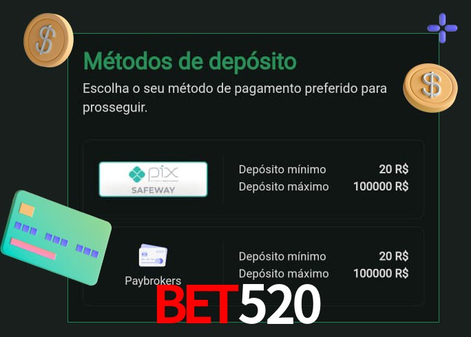 O cassino Bet520 oferece uma grande variedade de métodos de pagamento